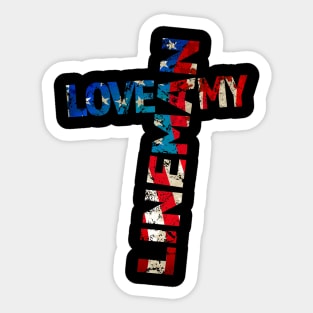 LOVE MY LINEMAN patriotic American design Sticker